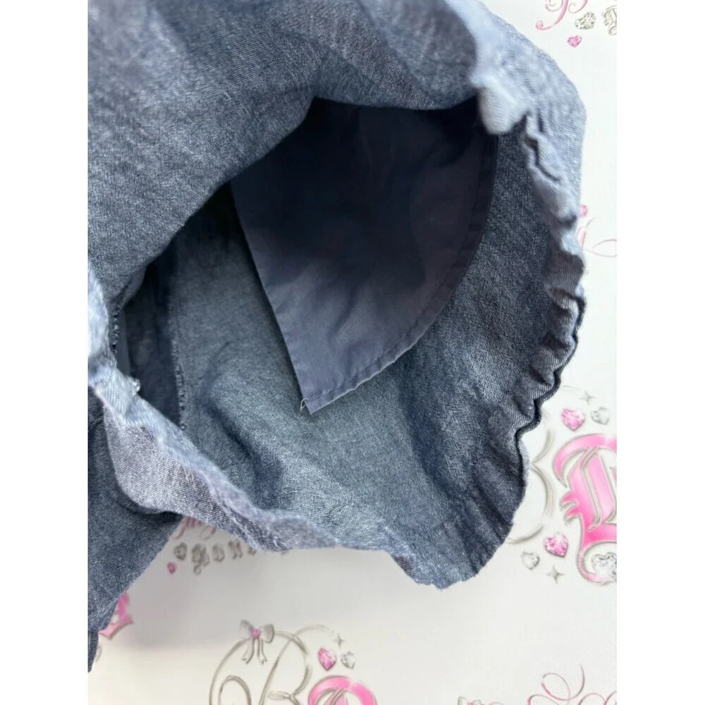 JACHS Girlfriend shorts blue navy Chambray Drawstring Shorts in Heather Navy